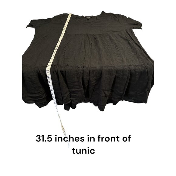 Long Tall Sally Womens Black Viscose Tunic Top Size 16 - Picture 6 of 6